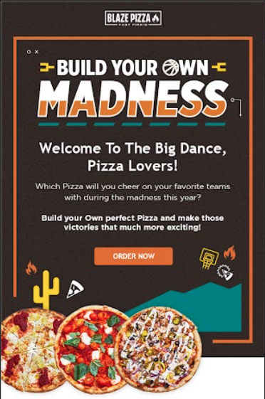 Build Your Own Madness!
Welcome to the big dance, pizza lovers! Which pizza whill you cheer on your favorite teams with during the madness this year? Build your own perfect pizza and make those victories that much more exciting! Order Now!